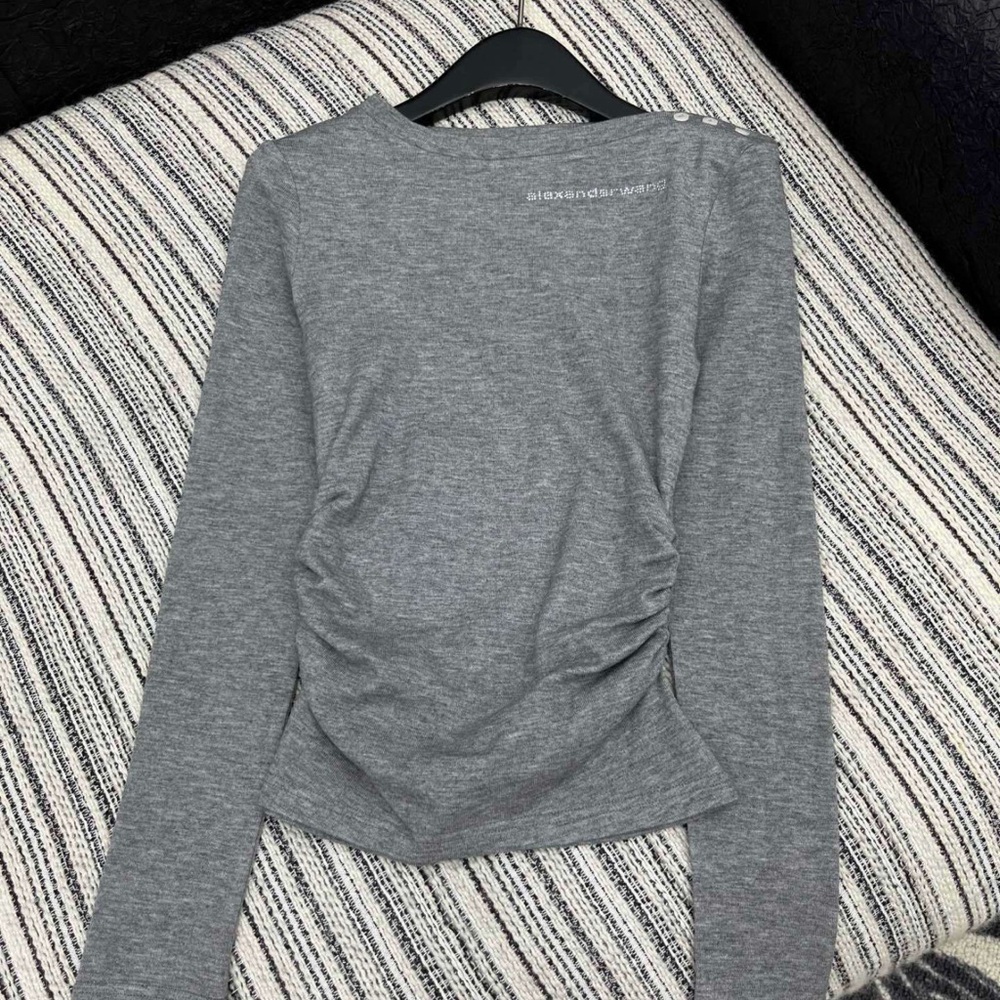 Alexander Wang Heather Gray Long Sleeve Top